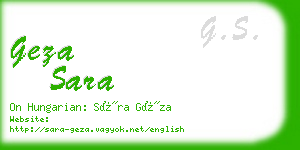 geza sara business card